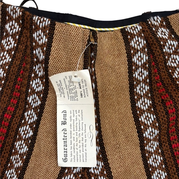 Vintage 50s Thermo Jac Acrylic Boho Tribal Weave Palazzo Pant NWT Size 9 - Picture 3 of 11
